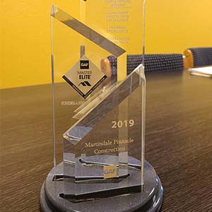 Martindale Pinnacle Construction| award